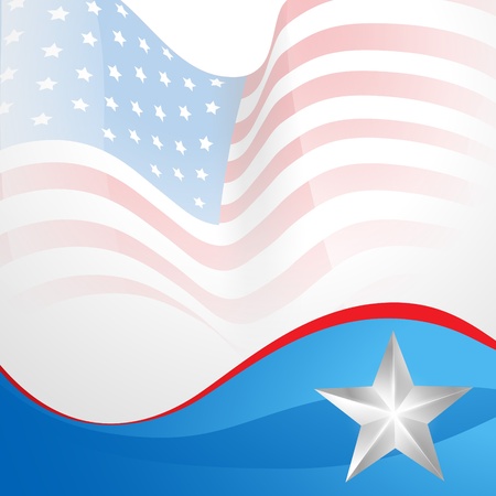 amercian independence day vector flag in wave styleのイラスト素材