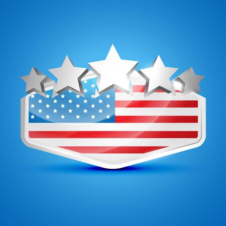 american flag label illustrationのイラスト素材