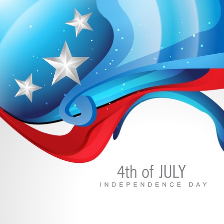 creative wave style 4th of july backgroundのイラスト素材