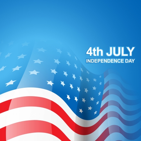 beautiful american independence day flagのイラスト素材