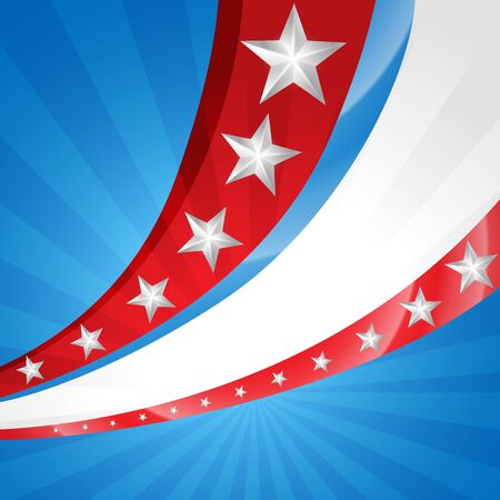 amercian independence day vector flag in wave styleのイラスト素材
