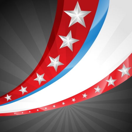 amercian independence day flag in wave styleのイラスト素材