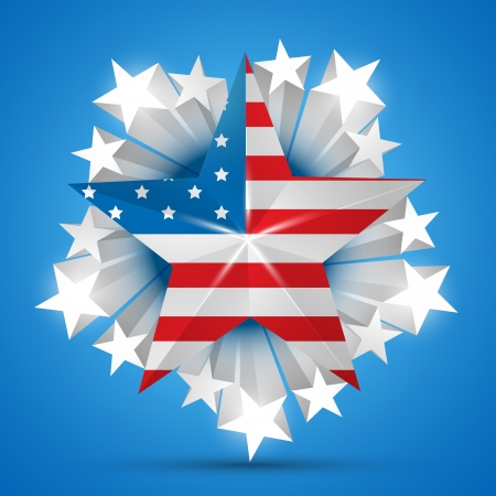 amercian independence day flag のイラスト素材