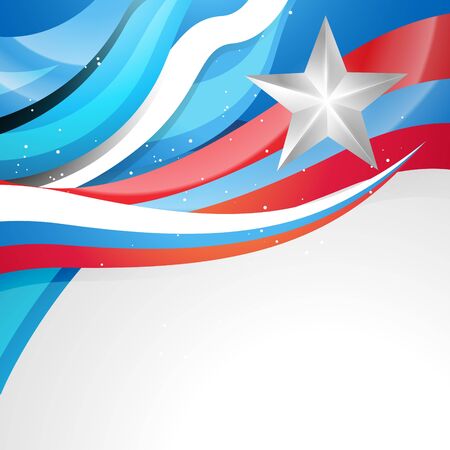 creative wave style 4th of july backgroundのイラスト素材