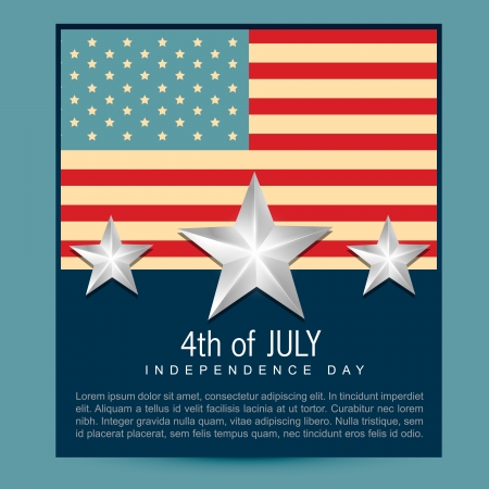 amercian independence day flag in wave styleのイラスト素材