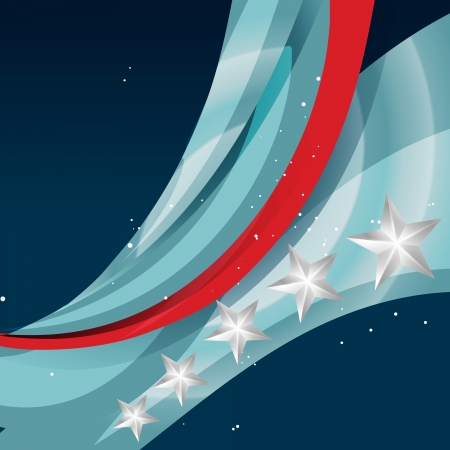vector stylish wave 4th of julyのイラスト素材