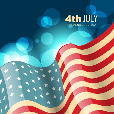 amercian independence day flag in wave styleのイラスト素材