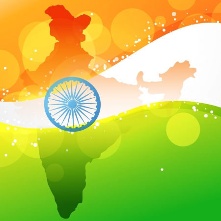 vector indian map with flag designのイラスト素材