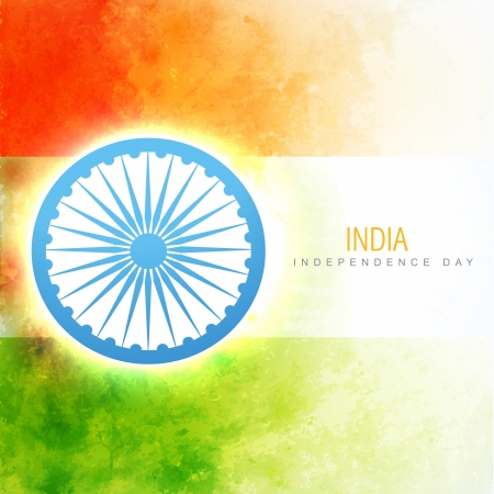 vector indian flag in grunge style backgroundのイラスト素材