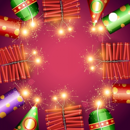 vector diwali festival crackers illustrationのイラスト素材