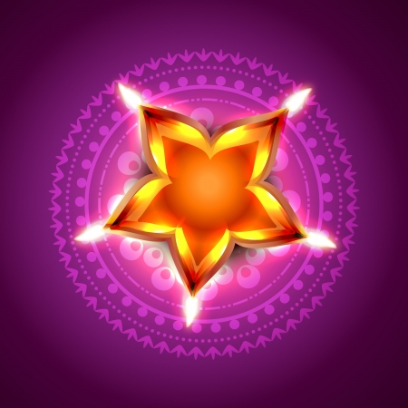 beautiful diwali festival diya on artistic backgroundのイラスト素材