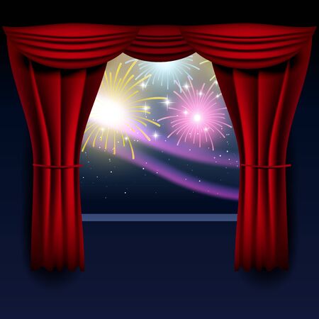 beautful fireworks design illustrationのイラスト素材