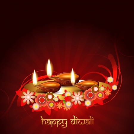 stylish artist diwali festival vector backgroundのイラスト素材