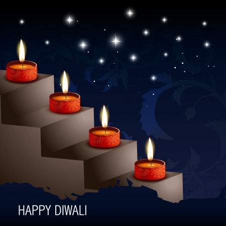 vector artistic diwali background illustrationのイラスト素材