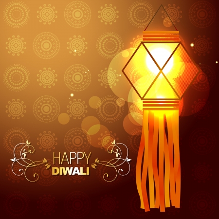 beautiful glowing lamp diwali festival backgroundのイラスト素材