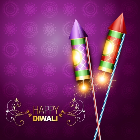 diwali festival rocket cracker on artistic backgroundのイラスト素材