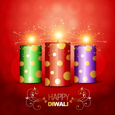 stylish shiny diwali crackerのイラスト素材