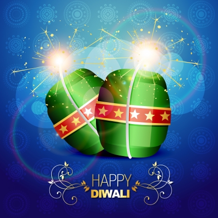 diwali festival crackers on artistic backgroundのイラスト素材
