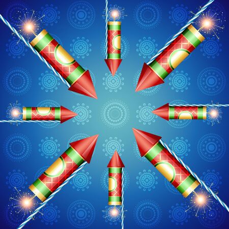 beautiful illustration of diwali crackersのイラスト素材