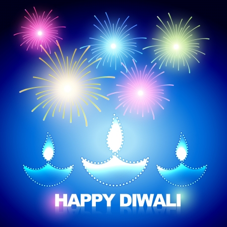 diwali background with fireworksのイラスト素材