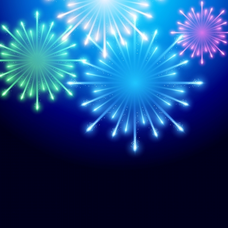 beautiful fireworks background illustrationのイラスト素材