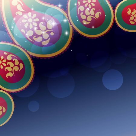 beautiful indian paisley designのイラスト素材