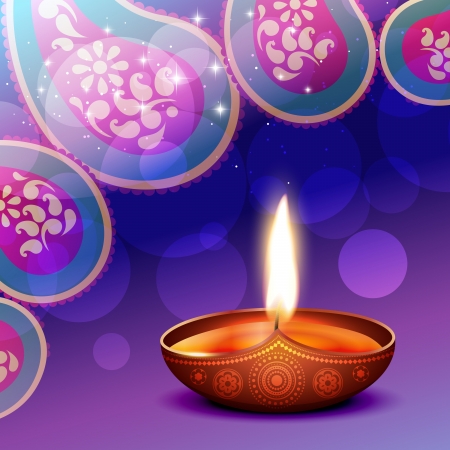 diwali diya background illustrationのイラスト素材