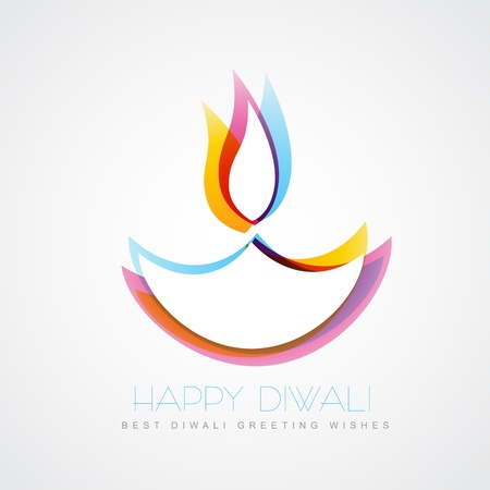 stylish colorful diwali diya isolated on white backgroundのイラスト素材