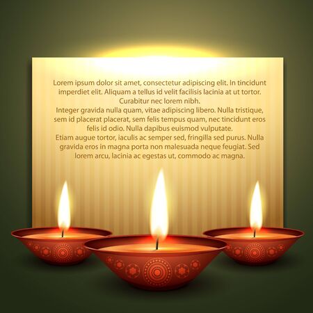 beautiful diwali diya vector background with space for your textのイラスト素材