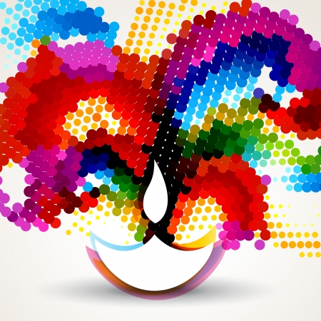beautiful colorful happy diwali backgroundのイラスト素材