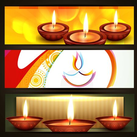diwali crakers headers setのイラスト素材