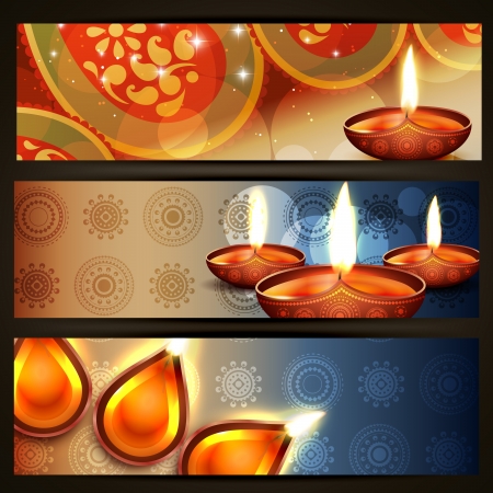 diwali crakers headers setのイラスト素材