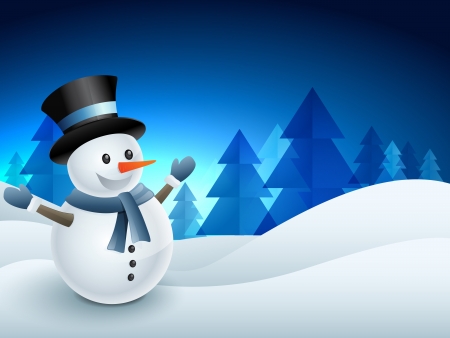 vector snowman winter seasonal backgroundのイラスト素材