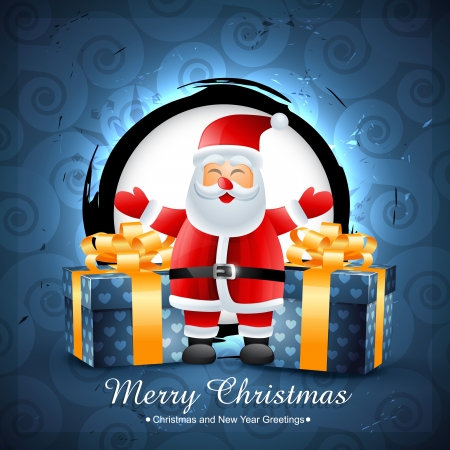 santa claus with gifts. Seasonal backgroundのイラスト素材