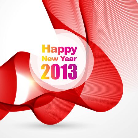 wave style happy new year designのイラスト素材