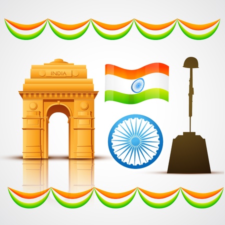 patriotic indian elementsのイラスト素材