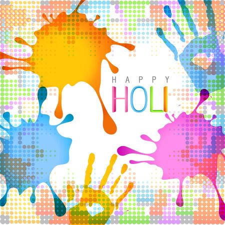 beautiful colorful holi background design illustrationのイラスト素材