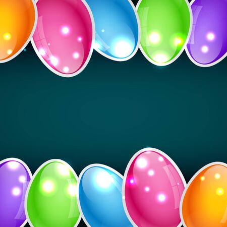 shiny glowing easter eggs background designのイラスト素材