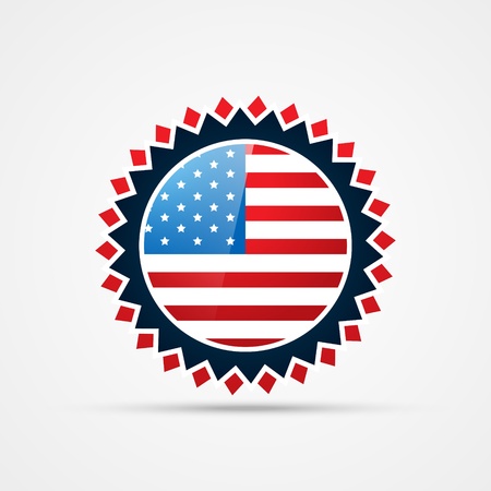 american independence day vector badge designのイラスト素材