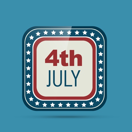 vector stylish 4th of july badgeのイラスト素材