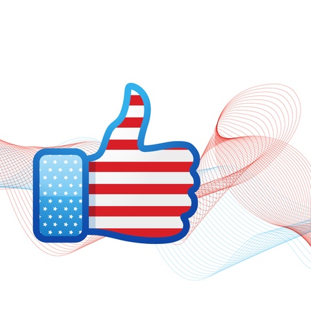 vector american flag design in social media conceptのイラスト素材