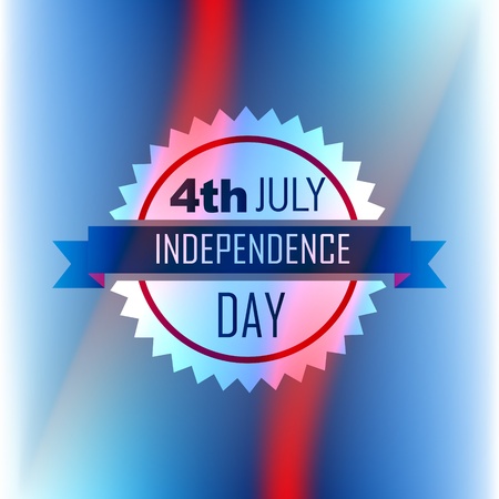 american independence day label on blue backgroundのイラスト素材