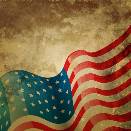 vintage style american flag backgroundのイラスト素材