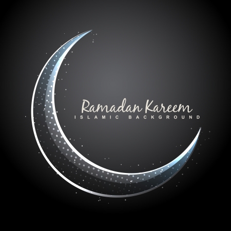 vector shiny moon ramadan backgroundのイラスト素材