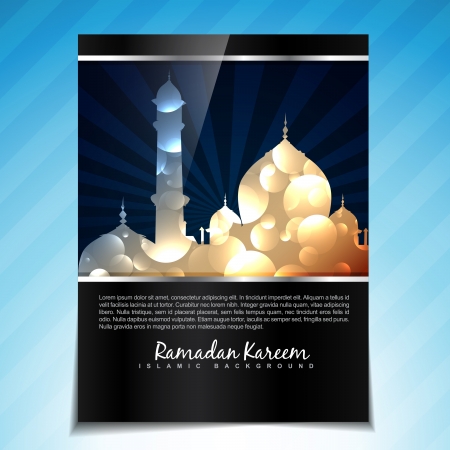 shiny vector illustration of ramadan kareem template backgroundのイラスト素材