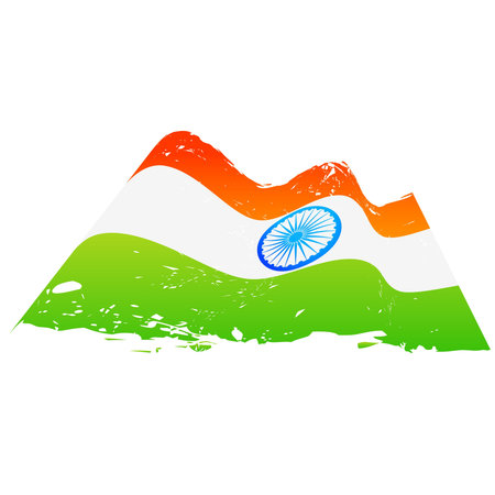 flag of india in wave styleのイラスト素材