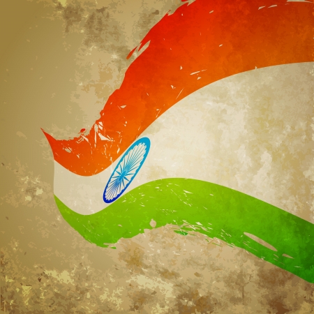 wave style indian flag backgroundのイラスト素材