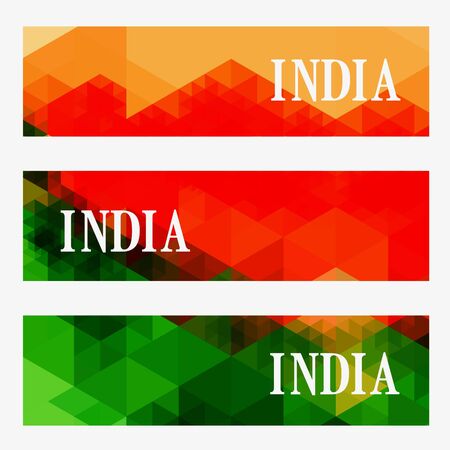 abstract style indian headers setのイラスト素材