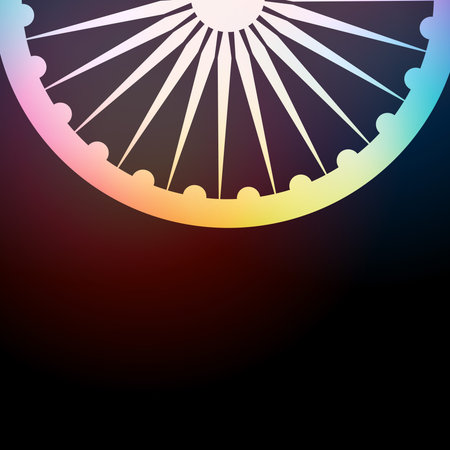 colorful dark background of indian flag wheelのイラスト素材