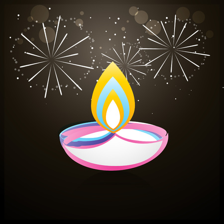 beautiful colorful diwali diya background designのイラスト素材